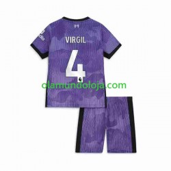 Camisola Liverpool Virgil van Dijk 4 Criança Equipamento Terceiro 2023-2024 Manga Curta